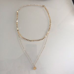 Gold choker layered necklace
